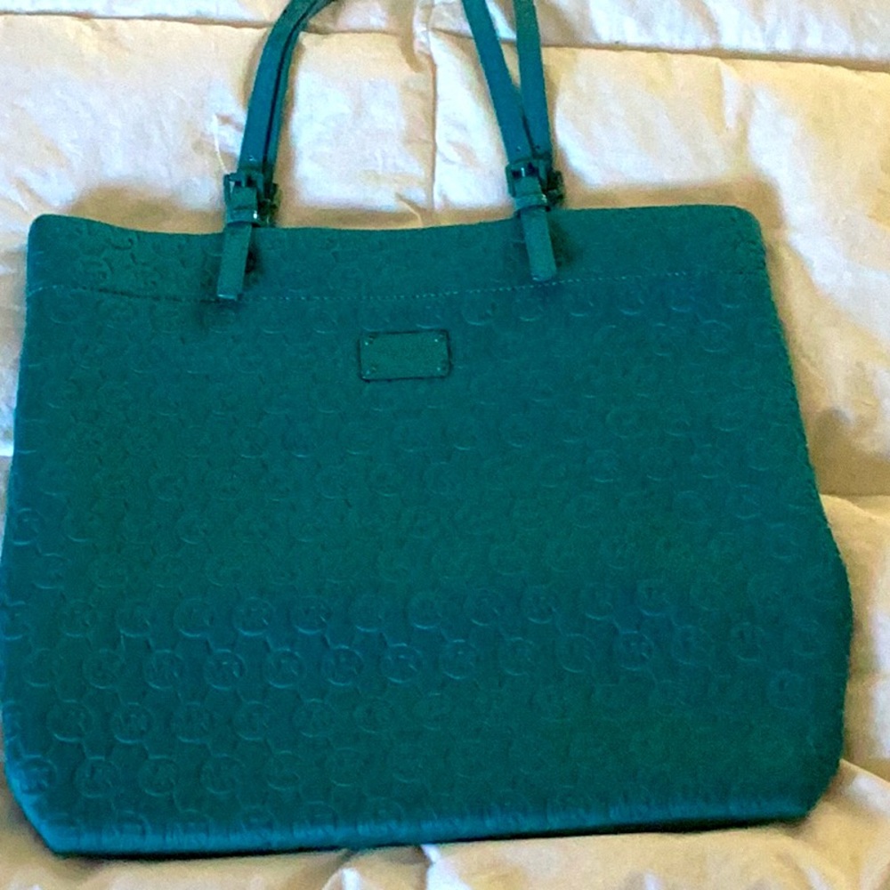 Michael Kors turquoise neoprene bag
